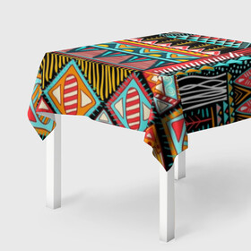 Скатерть 3D с принтом Африканский стиль  в Новосибирске, 100% полиэстер (ткань не мнется и не растягивается) | Размер: 150*150 см | africa | african | pattern | style | trend | африка | африканский стиль | геометрия | мода | орнамент | паттерн | стиль | тренд