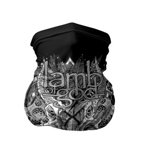 Бандана-труба 3D с принтом Lamb of God в Новосибирске, 100% полиэстер, ткань с особыми свойствами — Activecool | плотность 150‒180 г/м2; хорошо тянется, но сохраняет форму | death metal | lamb of god | log | грув метал | группы | метал | музыка | рок | трэш