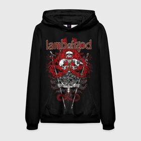 Мужская толстовка 3D с принтом Lamb of God в Новосибирске, 100% полиэстер | двухслойный капюшон со шнурком для регулировки, мягкие манжеты на рукавах и по низу толстовки, спереди карман-кенгуру с мягким внутренним слоем. | 