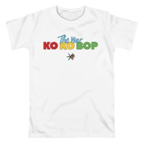 Мужская футболка хлопок с принтом EXO - KO KO BOP в Новосибирске, 100% хлопок | прямой крой, круглый вырез горловины, длина до линии бедер, слегка спущенное плечо. | Тематика изображения на принте: boys band | bts | exo | j pop | k pop | ko ko bop | korea | music | nct | pop | pop idols | the war | бойс бенд | бтс | ексо | ехо | идолы | к поп | корея | нст | поп | попса