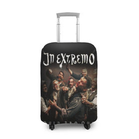 Чехол для чемодана 3D с принтом In Extremo в Новосибирске, 86% полиэфир, 14% спандекс | двустороннее нанесение принта, прорези для ручек и колес | in extremo | inextremo | группы | метал | музыка | рок | фолк метал | хорд рок