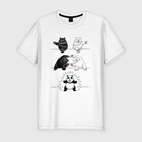 Мужская футболка премиум с принтом Панда превращение в Новосибирске, 92% хлопок, 8% лайкра | приталенный силуэт, круглый вырез ворота, длина до линии бедра, короткий рукав | 