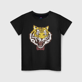 Детская футболка хлопок с принтом Yuri Plisetsky Style Tiger в Новосибирске, 100% хлопок | круглый вырез горловины, полуприлегающий силуэт, длина до линии бедер | tiger | yuri on ice | yuri plisetsky | тигр | юри на льду | юрий плисецкий