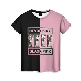 Женская футболка 3D с принтом BlackPink в Новосибирске, 100% полиэфир ( синтетическое хлопкоподобное полотно) | прямой крой, круглый вырез горловины, длина до линии бедер | black | blackpink | chae | jennie | jisoo | k pop | kim | lalisa | lisa | manoban | park | pink | rose | young | дженни | джису | ён | ким | лалиса | лиса | манобан | пак | розэ | че