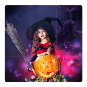 Магнитный плакат 3Х3 с принтом Маленькая ведьма в Новосибирске, Полимерный материал с магнитным слоем | 9 деталей размером 9*9 см | beautiful | crimson | cute | dress | girl | gloves | hair | halloween | hat | holiday | little | long | night | pumpkin | red | smoke | witch | ведьма | волосы | д | девочка | держит | дым | красивая | красная | маленькая | малиновый | метла | милая | ноч