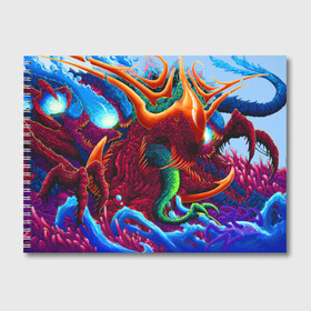 Альбом для рисования с принтом Hyper Beast в Новосибирске, 100% бумага
 | матовая бумага, плотность 200 мг. | art | counter strike | cs | cs go | csgo | game | go | monster | steam | арт | зверь | игра | кс | ксго | монстр | скоростной | стим | чудовище