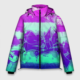 Мужская зимняя куртка 3D с принтом color neon collection в Новосибирске, верх — 100% полиэстер; подкладка — 100% полиэстер; утеплитель — 100% полиэстер | длина ниже бедра, свободный силуэт Оверсайз. Есть воротник-стойка, отстегивающийся капюшон и ветрозащитная планка. 

Боковые карманы с листочкой на кнопках и внутренний карман на молнии. | Тематика изображения на принте: grafiti | paint | street art | urban | город | граффити | искусство | кирпичи | краски | рисунки | стена | улицы | уличное искусство