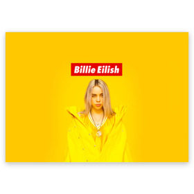 Поздравительная открытка с принтом Billie Eilish в Новосибирске, 100% бумага | плотность бумаги 280 г/м2, матовая, на обратной стороне линовка и место для марки
 | bad guy | bellyache | billie eilish | bury a friend | ocean eyes | when we all fall asleep where do we go | билли айлиш | музыка | певица