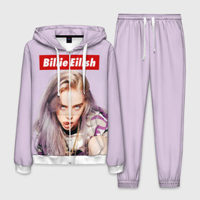 Мужской костюм 3D с принтом Billie Eilish в Новосибирске, 100% полиэстер | Манжеты и пояс оформлены тканевой резинкой, двухслойный капюшон со шнурком для регулировки, карманы спереди | bad guy | bellyache | billie eilish | bury a friend | ocean eyes | when we all fall asleep where do we go | билли айлиш | музыка | певица