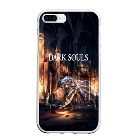 Чехол для iPhone 7Plus/8 Plus матовый с принтом DARK SOULS в Новосибирске, Силикон | Область печати: задняя сторона чехла, без боковых панелей | art | artwork | crown | dark soul | dark souls iii | death | digital art | embers | fanatsy | fire | flames | game | mask | skeletons | воин | минимализм | рыцарь | тёмные души