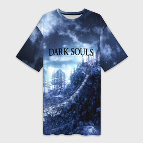 Платье-футболка 3D с принтом DARK SOULS в Новосибирске,  |  | art | artwork | crown | dark soul | dark souls iii | death | digital art | embers | fanatsy | fire | flames | game | mask | skeletons | воин | минимализм | рыцарь | тёмные души