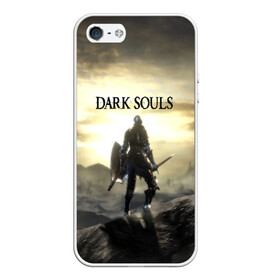 Чехол для iPhone 5/5S матовый с принтом DARK SOULS в Новосибирске, Силикон | Область печати: задняя сторона чехла, без боковых панелей | Тематика изображения на принте: art | artwork | crown | dark soul | dark souls iii | death | digital art | embers | fanatsy | fire | flames | game | mask | skeletons | воин | минимализм | рыцарь | тёмные души