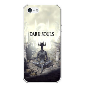 Чехол для iPhone 5/5S матовый с принтом DARK SOULS в Новосибирске, Силикон | Область печати: задняя сторона чехла, без боковых панелей | Тематика изображения на принте: art | artwork | crown | dark soul | dark souls iii | death | digital art | embers | fanatsy | fire | flames | game | mask | skeletons | воин | минимализм | рыцарь | тёмные души