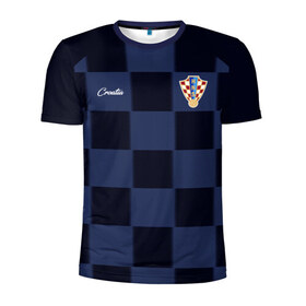 Мужская футболка 3D спортивная с принтом Сборная Хорватии в Новосибирске, 100% полиэстер с улучшенными характеристиками | приталенный силуэт, круглая горловина, широкие плечи, сужается к линии бедра | croatia | hrvatska | сборная хорватии | сборная хорватии по футболу | сборные | форма | футбол | футбольные сборные | хорватия | хорватская сборная | чемпио | чемпионат мира
