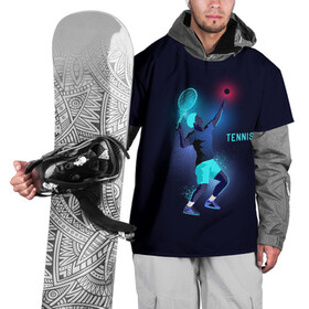 Накидка на куртку 3D с принтом TENNIS NEON  в Новосибирске, 100% полиэстер |  | neon | sport | tennis | неон | неоновый | спорт | спортсмен | теннис