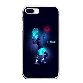 Чехол для iPhone 7Plus/8 Plus матовый с принтом TENNIS NEON в Новосибирске, Силикон | Область печати: задняя сторона чехла, без боковых панелей | neon | sport | tennis | неон | неоновый | спорт | спортсмен | теннис
