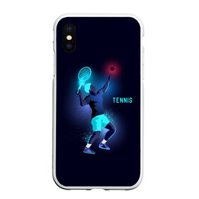 Чехол для iPhone XS Max матовый с принтом TENNIS NEON в Новосибирске, Силикон | Область печати: задняя сторона чехла, без боковых панелей | neon | sport | tennis | неон | неоновый | спорт | спортсмен | теннис