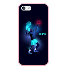Чехол для iPhone 5/5S матовый с принтом TENNIS NEON в Новосибирске, Силикон | Область печати: задняя сторона чехла, без боковых панелей | neon | sport | tennis | неон | неоновый | спорт | спортсмен | теннис