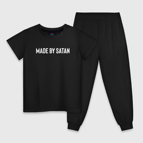 Детская пижама хлопок с принтом Сделано сатаной в Новосибирске, 100% хлопок |  брюки и футболка прямого кроя, без карманов, на брюках мягкая резинка на поясе и по низу штанин
 | made by | made by satan | satan | сделано сатаной