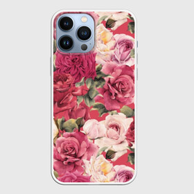 Чехол для iPhone 13 Pro Max с принтом Акварель, розы в Новосибирске,  |  | art | bouquet | color | flora | flowers | graphic | illustration | leaves | nature | painting | petals | pink | plants | roses | watercolor | white | акварель | белые | букет | графическая | живопись | иллюстрация | искусство | лепестки | листья | природа