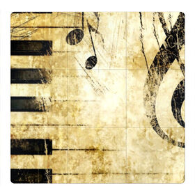 Магнитный плакат 3Х3 с принтом Ноты в Новосибирске, Полимерный материал с магнитным слоем | 9 деталей размером 9*9 см | Тематика изображения на принте: music | абстракция | книга | листы | музыка | музыкальный | ноты | произведение | страница | тетрадь