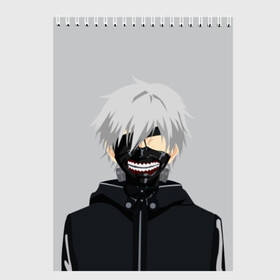 Скетчбук с принтом Kaneki Ken в Новосибирске, 100% бумага
 | 48 листов, плотность листов — 100 г/м2, плотность картонной обложки — 250 г/м2. Листы скреплены сверху удобной пружинной спиралью | ghoul | kaneki | ken | tokyo | гуль | канеки | кен | токийский