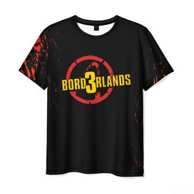 Мужская футболка 3D с принтом BORDERLANDS 3 в Новосибирске, 100% полиэфир | прямой крой, круглый вырез горловины, длина до линии бедер | 2k | apocalypsis | borderlands | borderlands 3 | fanstastic | game | logo | pandora | play | апокалипсис | бордерлендс | игра | лого | пандора | фантастика