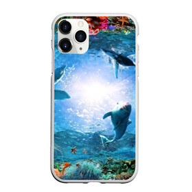 Чехол для iPhone 11 Pro матовый с принтом Дельфины в Новосибирске, Силикон |  | fish | аква | аквариум | вода | кораллы | море | океан | ракушки | рыбки | рыбы