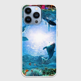 Чехол для iPhone 13 Pro с принтом Дельфины в Новосибирске,  |  | fish | аква | аквариум | вода | кораллы | море | океан | ракушки | рыбки | рыбы