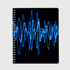 Тетрадь с принтом Электро стиль в Новосибирске, 100% бумага | 48 листов, плотность листов — 60 г/м2, плотность картонной обложки — 250 г/м2. Листы скреплены сбоку удобной пружинной спиралью. Уголки страниц и обложки скругленные. Цвет линий — светло-серый
 | Тематика изображения на принте: music | абстракция | книга | листы | музыка | музыкальный | ноты | произведение | страница | тетрадь | эквалайзер | электро