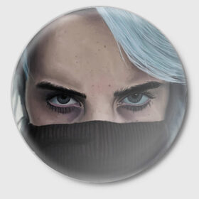 Значок с принтом Billie`s eyes в Новосибирске,  металл | круглая форма, металлическая застежка в виде булавки | billie eilish | lovely | music | ocean eyes | pop | билли айлиш | девушка | музыка | океан | поп | эйлиш | элиш
