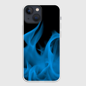 Чехол для iPhone 13 mini с принтом Синий огонь в Новосибирске,  |  | fire | flame | in fire | smoke | в огне | дым | огненный | огонь | текстуры