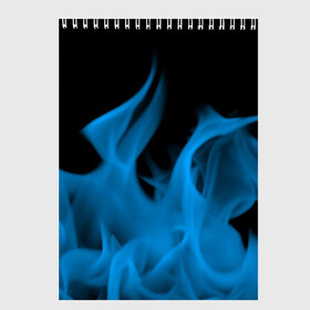 Скетчбук с принтом Синий огонь в Новосибирске, 100% бумага
 | 48 листов, плотность листов — 100 г/м2, плотность картонной обложки — 250 г/м2. Листы скреплены сверху удобной пружинной спиралью | fire | flame | in fire | smoke | в огне | дым | огненный | огонь | текстуры