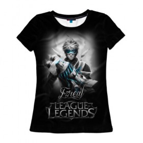 Женская футболка 3D с принтом League of Legends, Ezreal в Новосибирске, 100% полиэфир ( синтетическое хлопкоподобное полотно) | прямой крой, круглый вырез горловины, длина до линии бедер | ezreal | league of legends | lol | игры | киберспорт | компьютерные игры | лига легенд | эзреаль