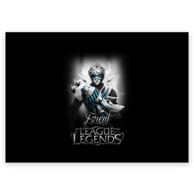 Поздравительная открытка с принтом League of Legends, Ezreal в Новосибирске, 100% бумага | плотность бумаги 280 г/м2, матовая, на обратной стороне линовка и место для марки
 | ezreal | league of legends | lol | игры | киберспорт | компьютерные игры | лига легенд | эзреаль
