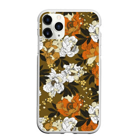 Чехол для iPhone 11 Pro Max матовый с принтом Пионы в Новосибирске, Силикон |  | art | buds | flowers | garden | leaves | orange | pattern | peonies | petals | summer | watercolor | white | акварель | белые | бутоны | искусство | лепестки | лето | листья | оранжевые | пионы | садовые | узор | цветы