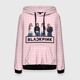 Женская толстовка 3D с принтом Black Pink 2019 в Новосибирске, 100% полиэстер  | двухслойный капюшон со шнурком для регулировки, мягкие манжеты на рукавах и по низу толстовки, спереди карман-кенгуру с мягким внутренним слоем. | 2019 | black | black pink | k pop | kill | kill this love | korea | logo | music | pink | pop | блек пинк | блэк пинк | газета | девушки | кпоп | лого | музыка | надпись | розовый