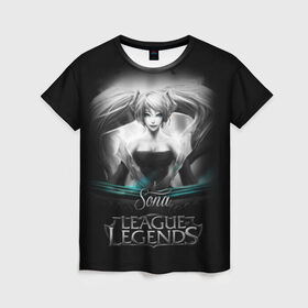 Женская футболка 3D с принтом League of Legends, Sona в Новосибирске, 100% полиэфир ( синтетическое хлопкоподобное полотно) | прямой крой, круглый вырез горловины, длина до линии бедер | league of legends | lol | sona | игры | киберспорт | компьютерные игры | лига легенд | сона