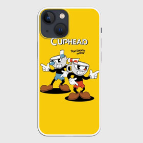 Чехол для iPhone 13 mini с принтом Cuphead в Новосибирске,  |  | Тематика изображения на принте: cuphead | devil | game | mugman | дьявол | игра | капхед | магмен | цветок | чашка | чашкоголовый