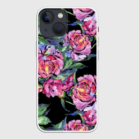 Чехол для iPhone 13 mini с принтом Розовые пионы в Новосибирске,  |  | art | buds | flowers | leaves | painting | peonies | petals | pink | stems | summer | watercolor | акварель | бутоны | живопись | искусство | лепестки | лето | листья | пионы | розовые | цветы