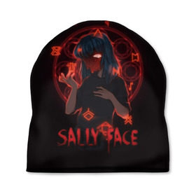 Шапка 3D с принтом Sally Face в Новосибирске, 100% полиэстер | универсальный размер, печать по всей поверхности изделия | sally face | игра | компьютерная игра | лицо | маска | протез | сали фейс | салли фейс | школа | шрамы