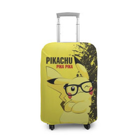 Чехол для чемодана 3D с принтом Pikachu Pika Pika в Новосибирске, 86% полиэфир, 14% спандекс | двустороннее нанесение принта, прорези для ручек и колес | pika | pikachu | аниме | детская | детям | игры | молния | мышка | мышь | пика | пикачу | покемон | покемоны