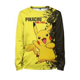 Детский лонгслив 3D с принтом Pikachu Pika Pika в Новосибирске, 100% полиэстер | длинные рукава, круглый вырез горловины, полуприлегающий силуэт
 | pika | pikachu | аниме | детская | детям | игры | молния | мышка | мышь | пика | пикачу | покемон | покемоны