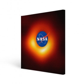 Холст квадратный с принтом Черная дыра NASA в Новосибирске, 100% ПВХ |  | nasa | астрономия | горизонт событий | космос | наса | черная дыра