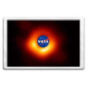 Магнит 45*70 с принтом Черная дыра NASA в Новосибирске, Пластик | Размер: 78*52 мм; Размер печати: 70*45 | nasa | астрономия | горизонт событий | космос | наса | черная дыра