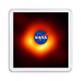 Магнит 55*55 с принтом Черная дыра NASA в Новосибирске, Пластик | Размер: 65*65 мм; Размер печати: 55*55 мм | nasa | астрономия | горизонт событий | космос | наса | черная дыра