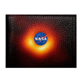 Обложка для студенческого билета с принтом Черная дыра NASA в Новосибирске, натуральная кожа | Размер: 11*8 см; Печать на всей внешней стороне | nasa | астрономия | горизонт событий | космос | наса | черная дыра
