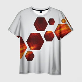 Мужская футболка 3D с принтом абстрактные соты в Новосибирске, 100% полиэфир | прямой крой, круглый вырез горловины, длина до линии бедер | abstraction | geometry | hexagon | techno | абстракция | броня | геометрия | краски | неон | неоновый | сетка | соты | стальная броня | текстура | шестигранники
