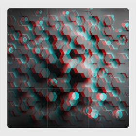 Магнитный плакат 3Х3 с принтом СОТЫ ГЛИТЧ в Новосибирске, Полимерный материал с магнитным слоем | 9 деталей размером 9*9 см | Тематика изображения на принте: abstraction | geometry | hexagon | techno | абстракция | броня | геометрия | краски | неон | неоновый | сетка | соты | стальная броня | текстура | шестигранники