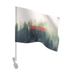 Флаг для автомобиля с принтом Северный лес в Новосибирске, 100% полиэстер | Размер: 30*21 см | forest | nord | north | pagan | vikikngs | викинги | лес | лесник | норд | один | север | язычество